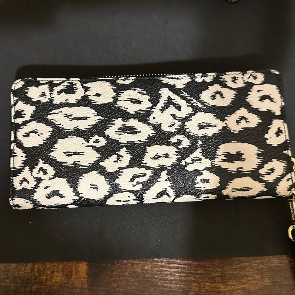 Michael Kors Jet Set Travel Large Women Continental Wallet Wristlet Black Multi